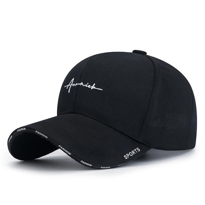 ONIHUA Dames Brief Geborduurde Baseball Cap Sport Ademende Cap Zonnehoed Heren Snapback Hoed Zonneklep Hoeden Vissershoed Piekpet zwart