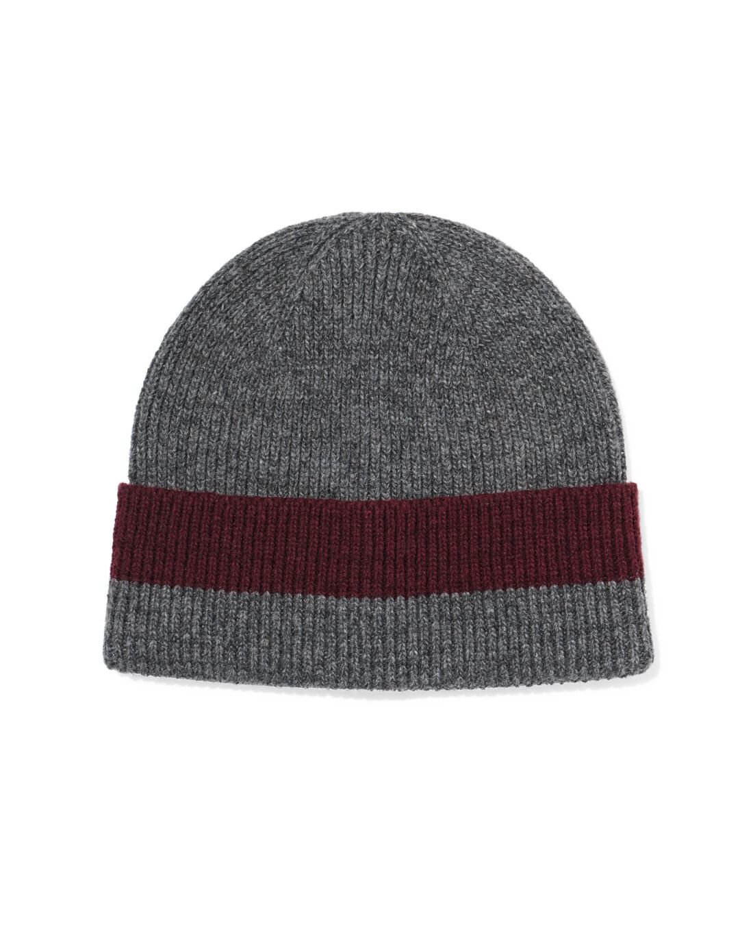 051 Herenbeanie Grijs-rood