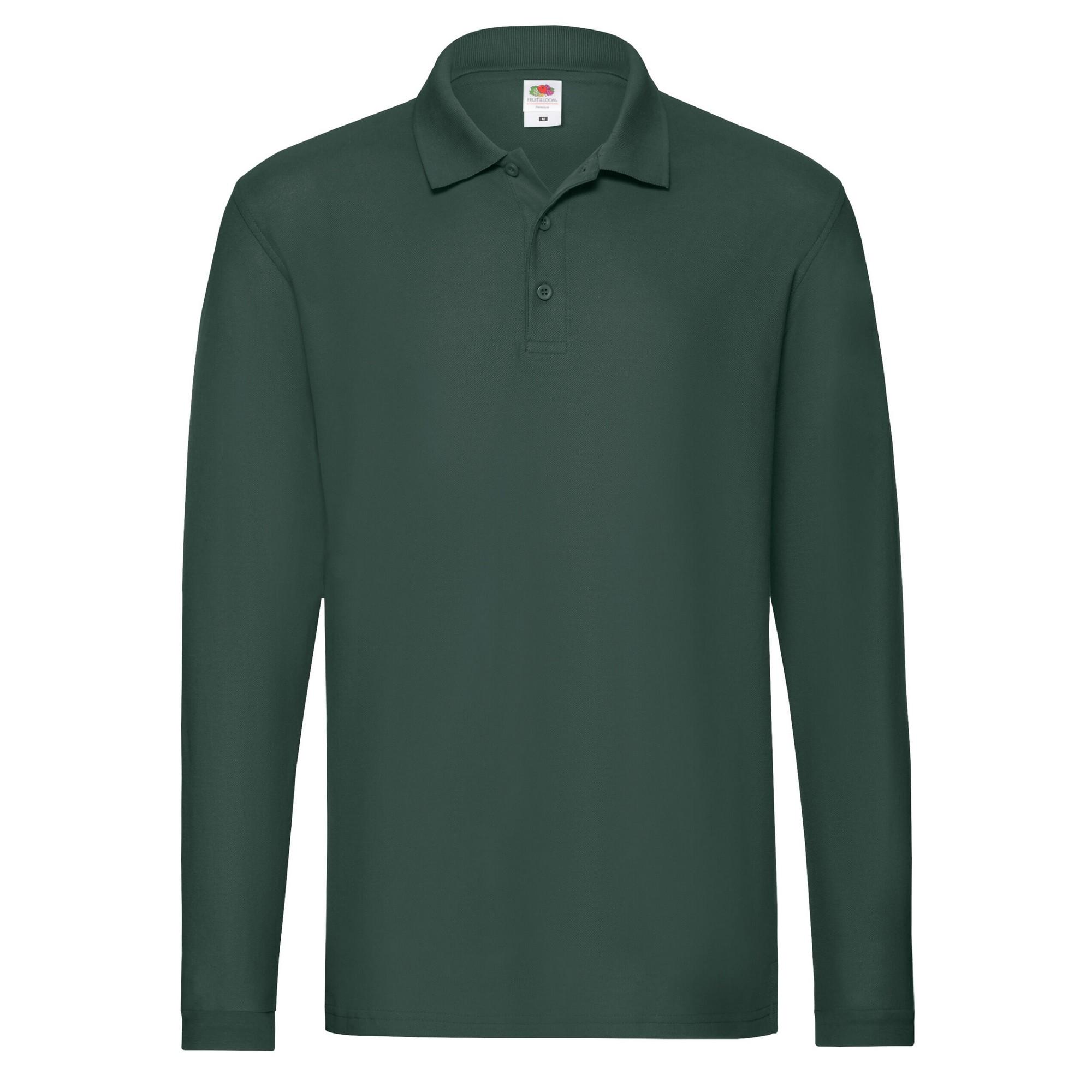 Fruit Of The Loom Mens Premium Long-Sleeved Polo Shirt L