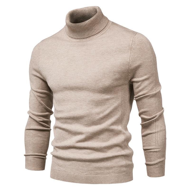 AIOPESON Men Fashion AIOPESON Heren Truien Winter Coltrui Dikke Casual Schildpad Effen Kleur Kwaliteit Warme Slanke Trui Heren Coltrui Mannelijke XL 72-80kg kaki
