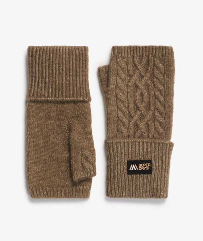 Superdry Cable Luxe Handwarmer Handschoenen Khaki