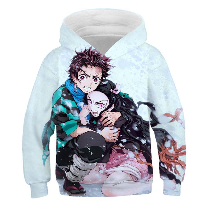 ETST WENDY 09 Lente Mode Kinderen Demon Slayer Hoodie Jongens 3D Print Cartoon Lange Mouw Casual Capuchon Kleding 4-14T Nieuwe Stijl 150