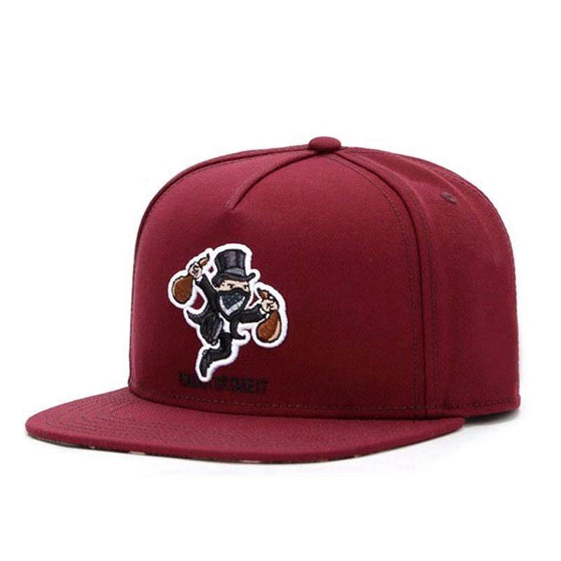 Cap Factory Hiphop rebound-pet, unisex casual baseballpet, verstelbare, katoenen ademende hoed met platte rand, buiten rood