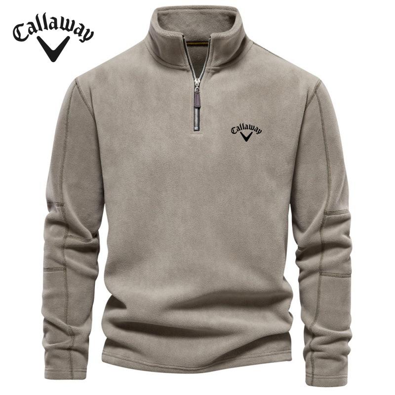 Wanglin1 Callaway Geborduurd Heren Herfst en Winter Nieuw Item Opstaande Kraag Half Rits Lange Mouw Sweatshirt Trendy Casual Fleece Top M