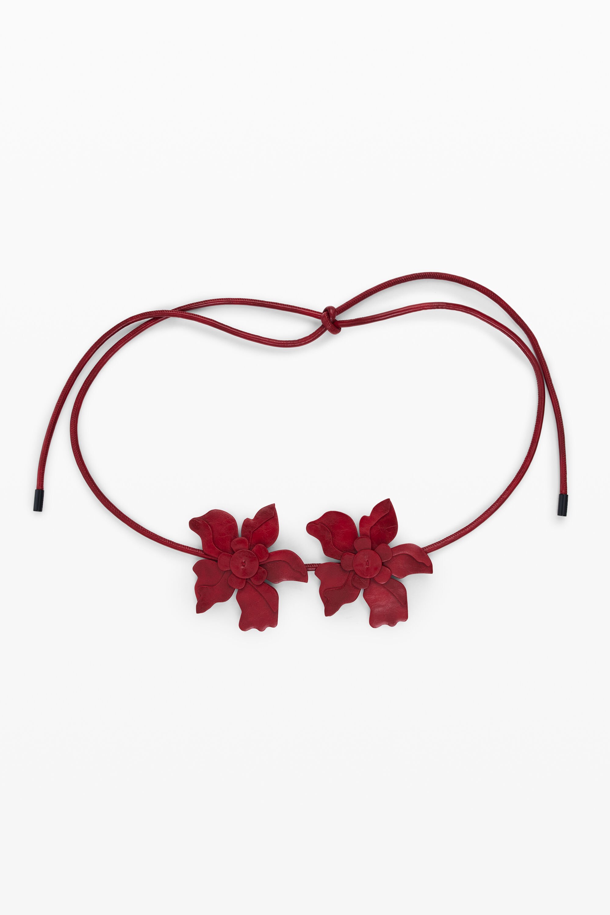 Desigual Bloemenriem in leerlook - RED