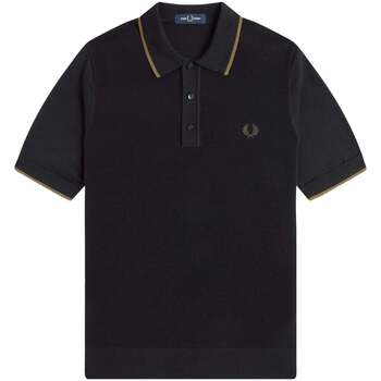 Fred Perry Polo Shirt Korte Mouw  Pique Stitch Knitted Polo Shirt Black