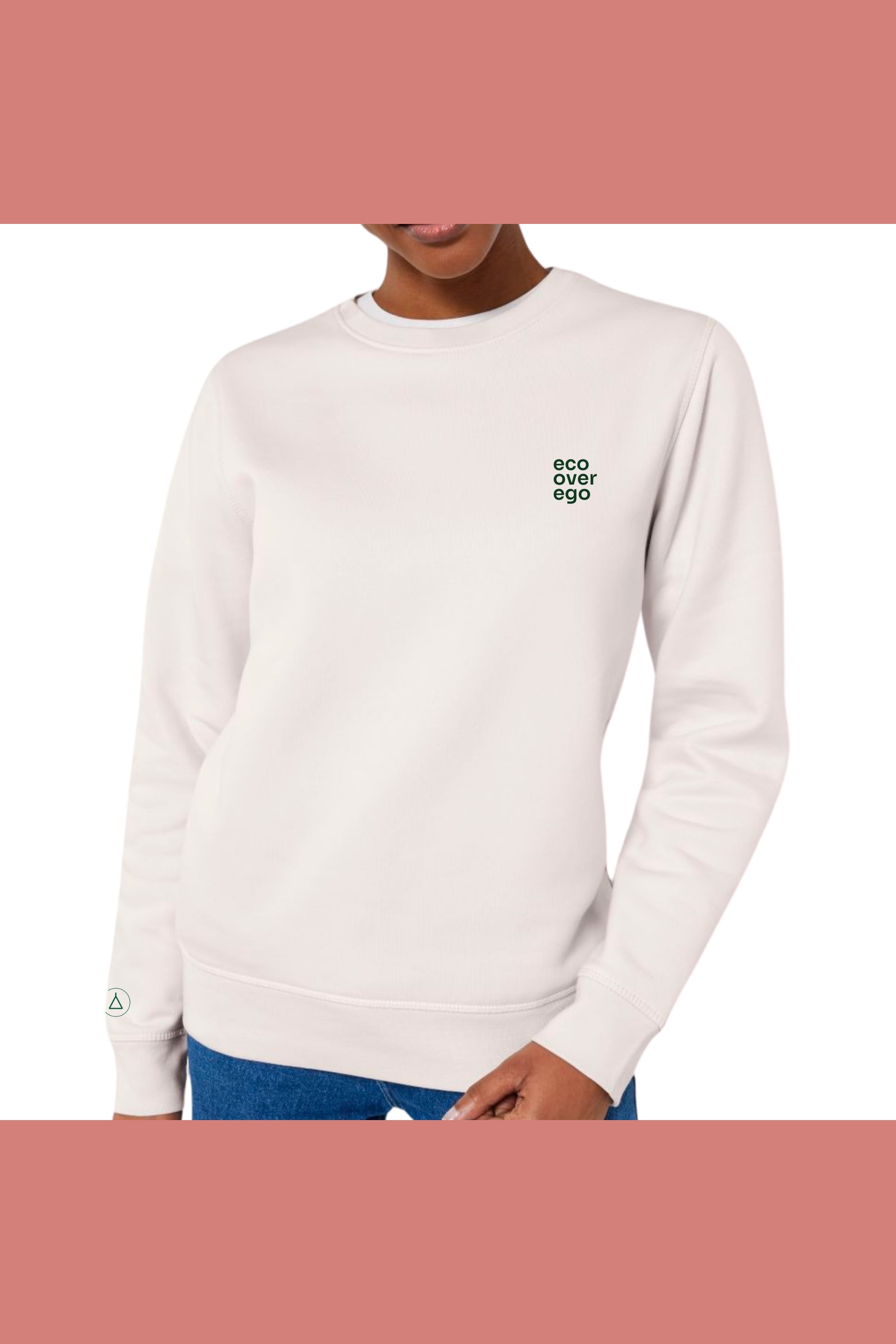 Inaska Damen vegan Pullover  Statement Eco Vintage WeiÃŸ GrÃ¼n