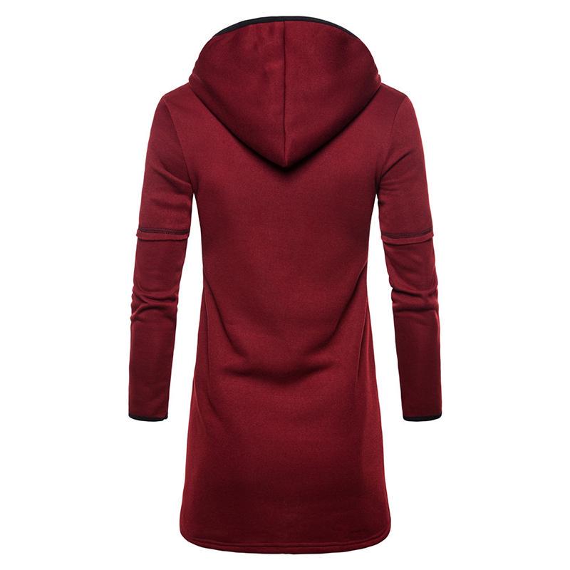 DERAM ONE Herfst en winter herenjack met lange mouwen, vest, capuchon, effen kleur, herenmode M