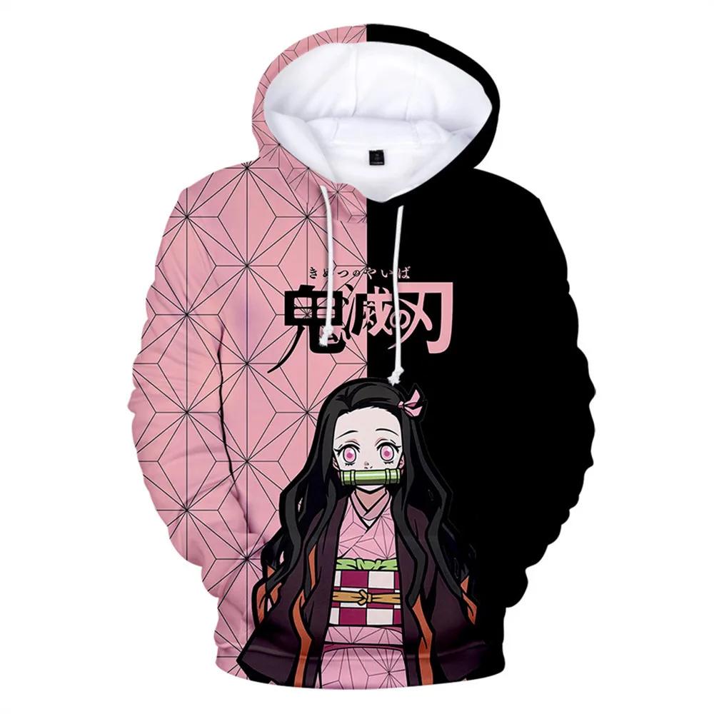 Wendy 3 Hoodies voor kinderen Kawalii Cartoon Hoodie Demon Slayer Print Mode Herfst Buitenkleding Kinderen Meisjes Sweatshirts Tops 160