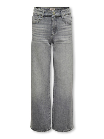 Kids ONLY winter jeansbroek meisjes - grijs - KogCobain - wide leg fit, glitter steentjes