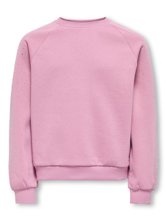 Kids ONLY winter sweater meisjes - roze - KogZenna - oversize fit, glitter steentjes