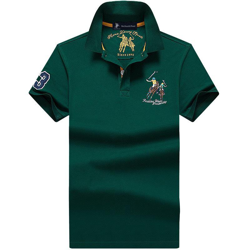 The BAY Men's Summer High-End Polo Shirt: Short Sleeve, Turn-Down Collar, Loose Fit, Plus Size, Trendy Fashion. L 130-145 lbs