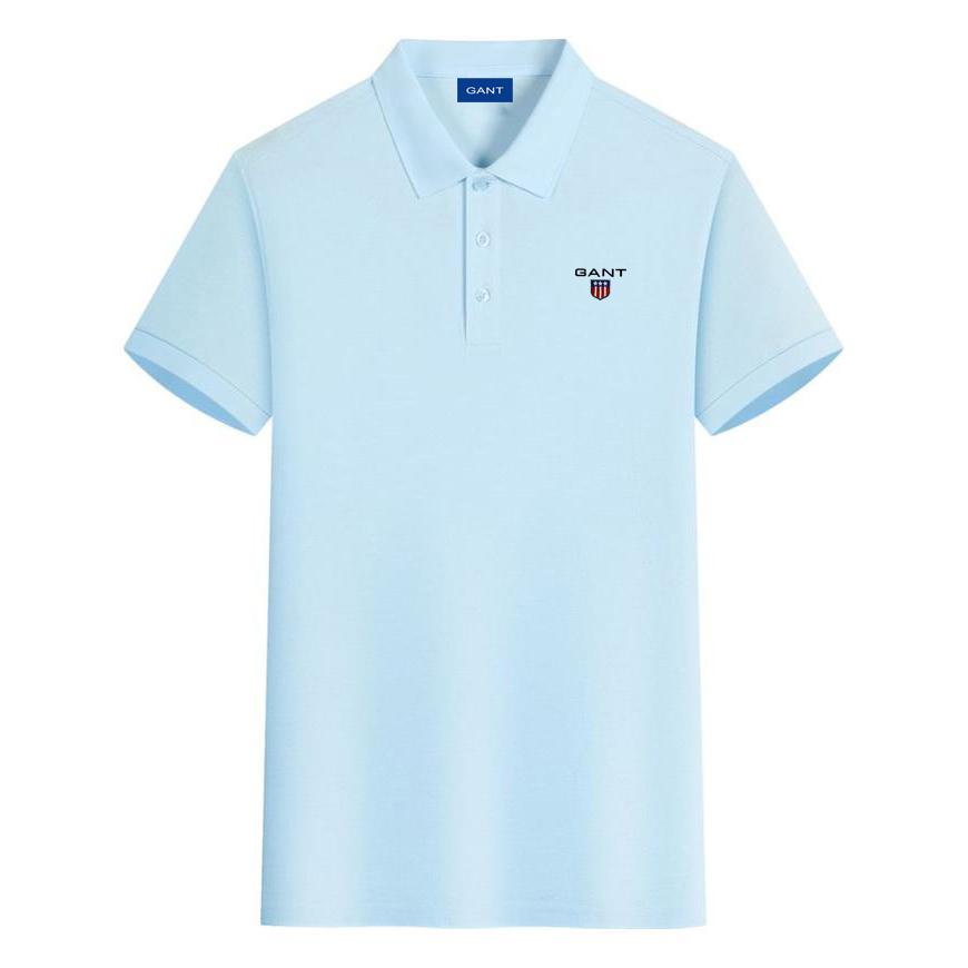 Gant Summer New Embroidered Casual Sports Collar Polo Shirt, Sweat Wicking and Moisture Absorbing Pure Cotton Polo Shirt L
