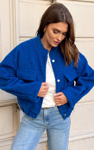 Jurkjes Bomber Jasje Bouclé Celine Kobalt