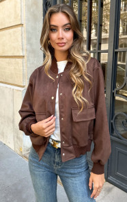 Jurkjes Bomberjacket Suede Danita Choco