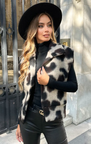 Jurkjes Leopard Gilet Samara Beige Choco