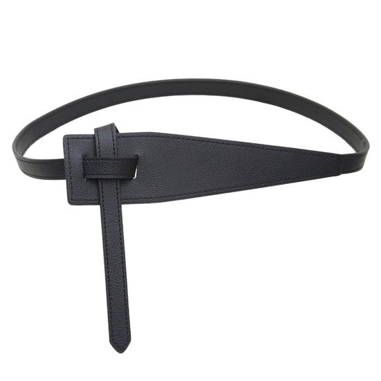 Mieshangle Koreaanse stijl eenvoudige vrouwen kunstleer riem onregelmatige vorm verstelbare knoop lange tailleband pak jas korset riem mode-accessoires zwart