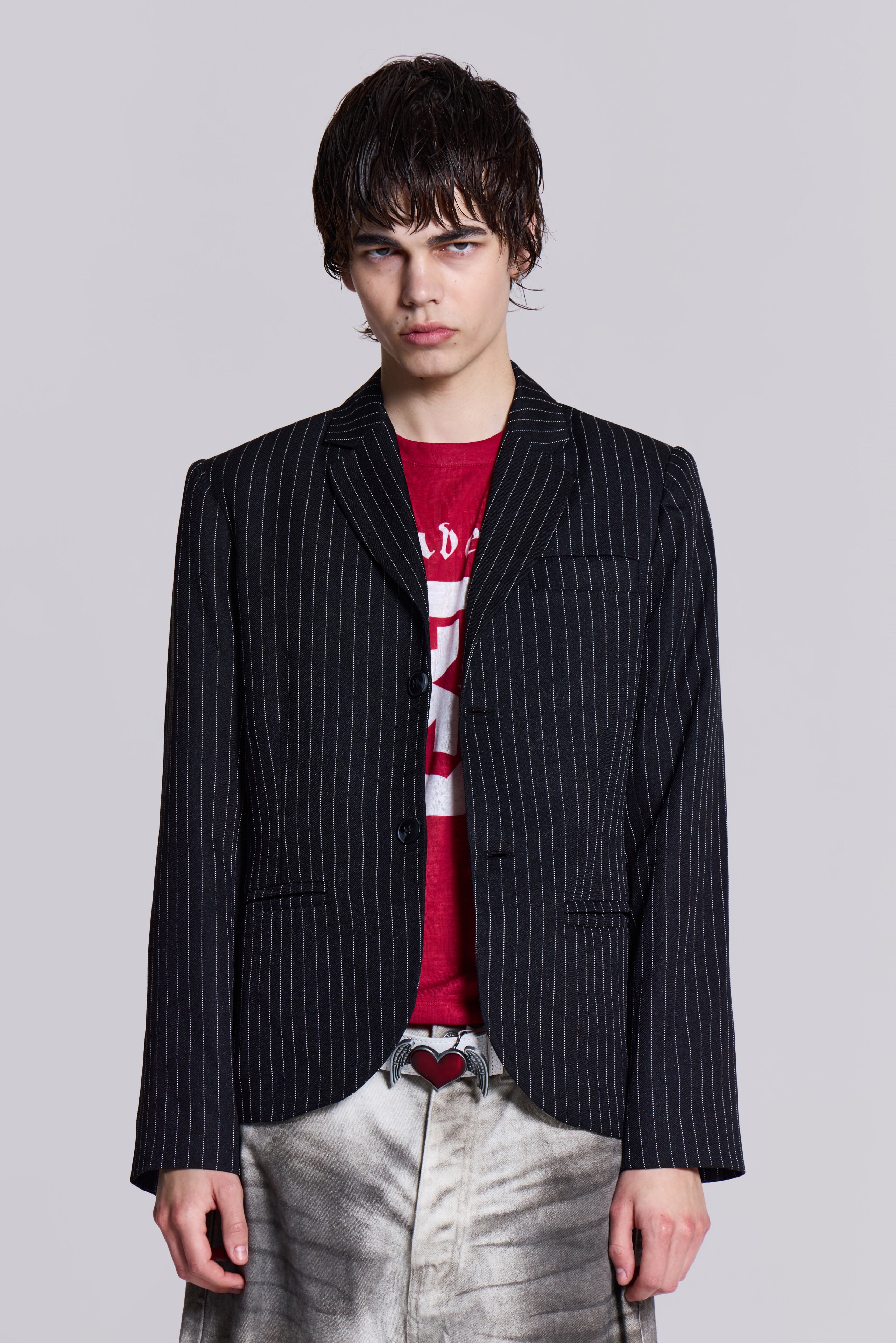 Jaded Man Slim Fit Pinstripe Blazer