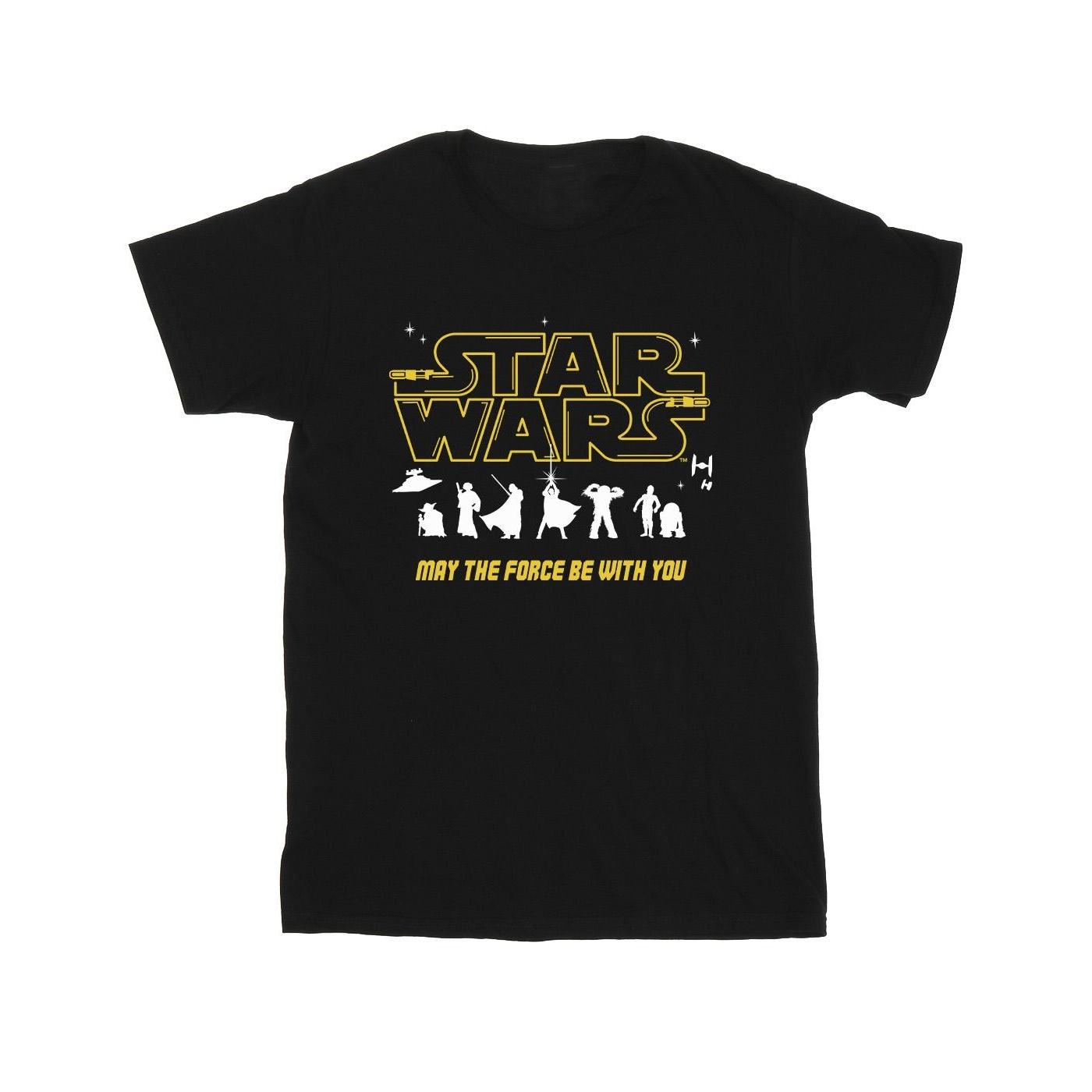Star Wars jongens silhouetten Force T-shirt 9-11 Years zwart