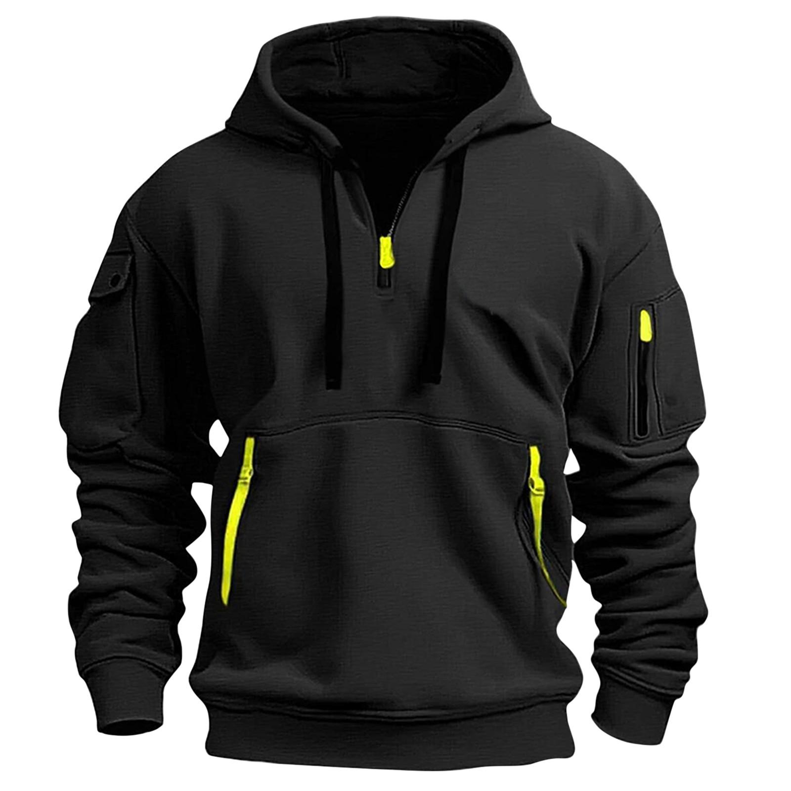 Ren Beauty Heren Sweatshirt Hoodie Rits Arm Zak Cardigan Heren Sport Grote Maat Casual Hoodie XL zwart