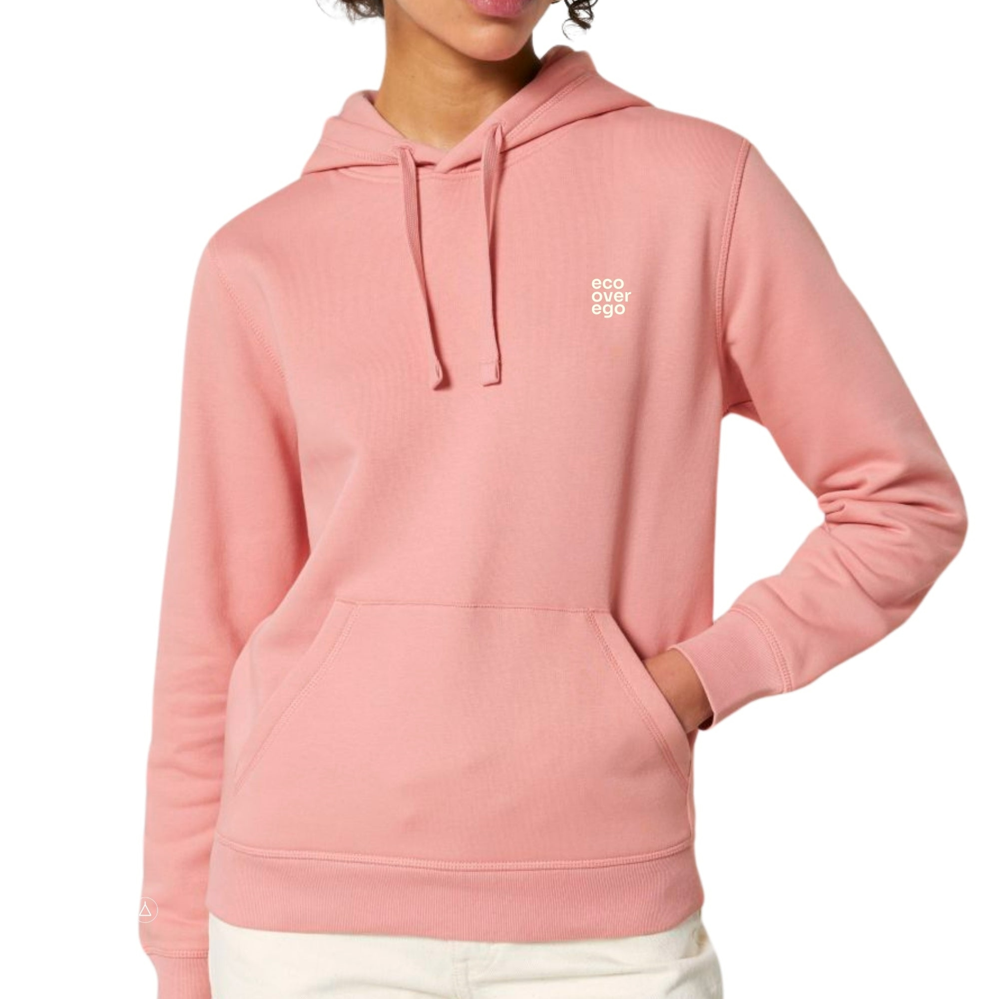 Inaska Damen vegan Hoodie Unisex Eco Statement Weiches Rosa Creme