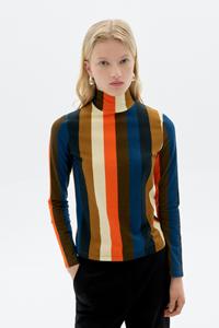 Thinking mu Damen vegan Top Ellen Gestreift Orange