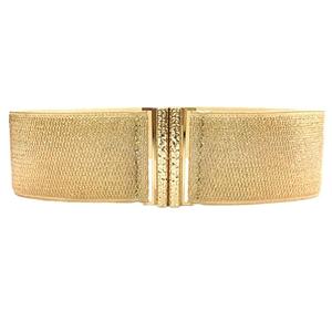 TalonNicce Luxury Design Elastic Waistbands Symmetrical Buckle Bohemian Woven Belts  For Woman goud