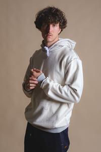 Trendsplant Herren vegan Kapuzenpulli Reversible Fleece Grau