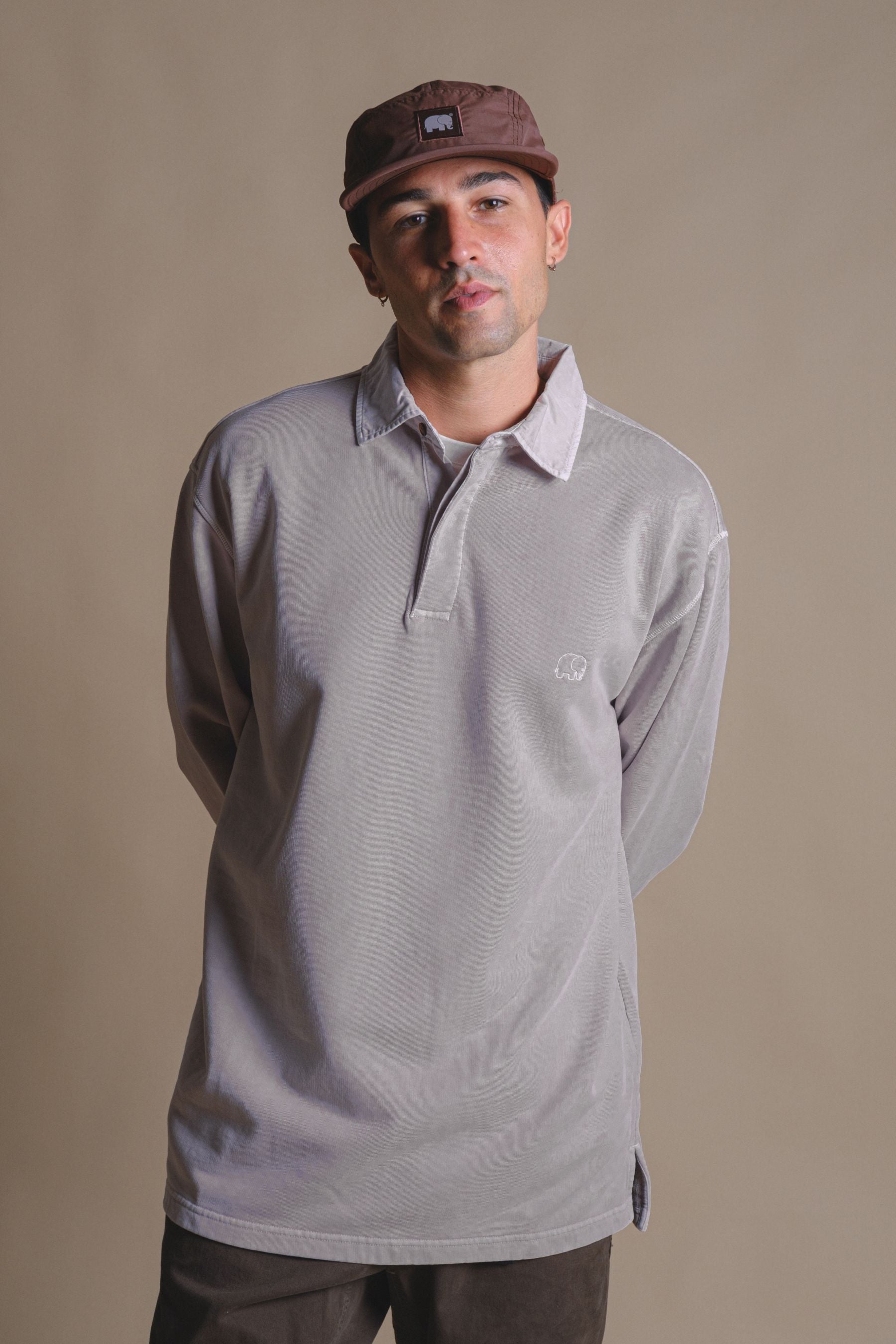 Trendsplant Herren vegan Pullover Polo Essential Pigment Island Fossil