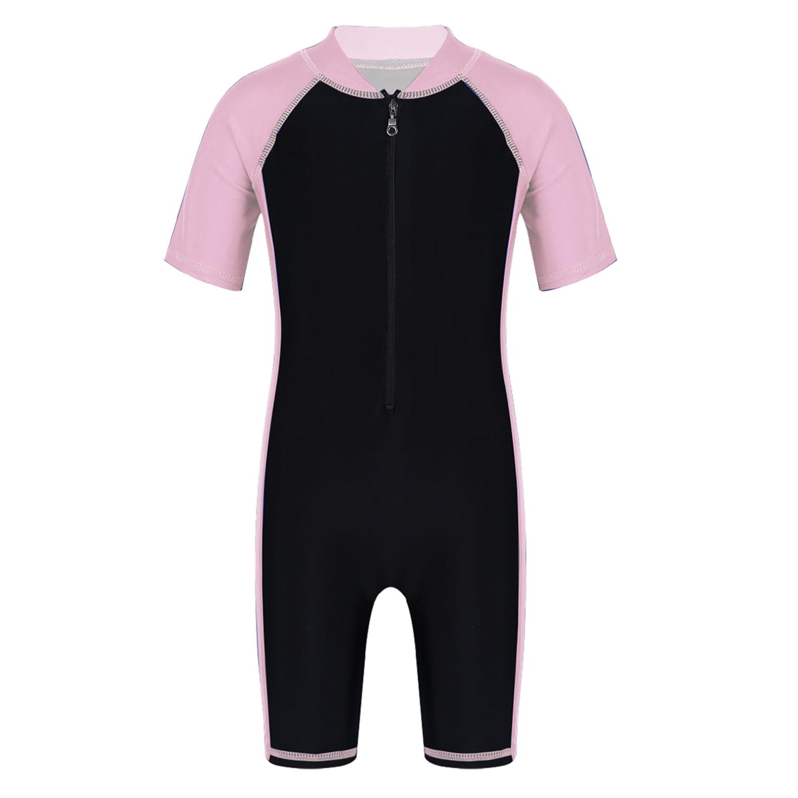 Inlzdz Badpak voor kinderen, jongens, meisjes, UPF 50+ UV-badpak uit één stuk, 3-16 jaar 9-10 Years