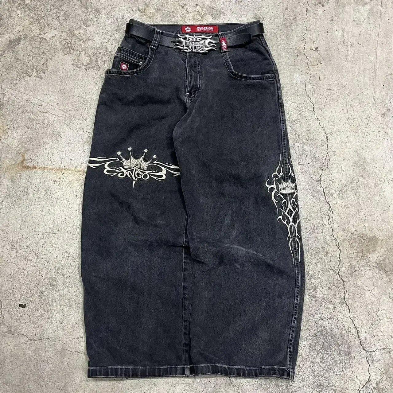 StrideBox Y2K Hip-Hop Cartoon Wijde Pijp Harajuku Jeans XL