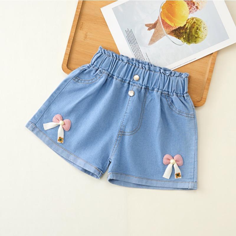 Happytimes Meisjes Shorts, Zomer, Dun, Middelgroot en Groot Kinderen, Los, Baby Casual Shorts, Buiten Meisjes, Denim Korte Broeken 160cm