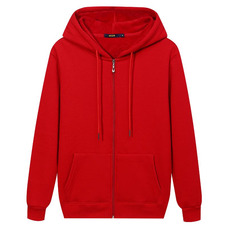LOVE YOURSELF PLEASE Herfst en winter Plus Casual mode-sporthoodies met rits voor heren XXXL rood