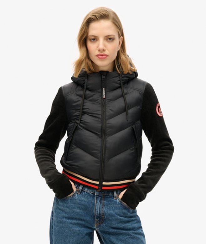 Superdry Storm Fuji Hybrid Bomberjack met Capuchon Black