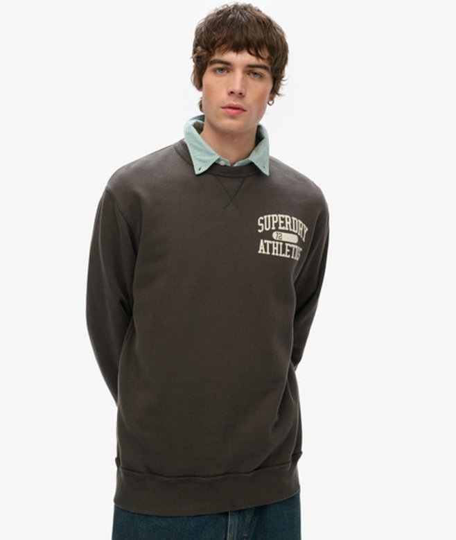 Superdry Athletic Essentials Sweatshirt met Ronde Hals Dark Grey