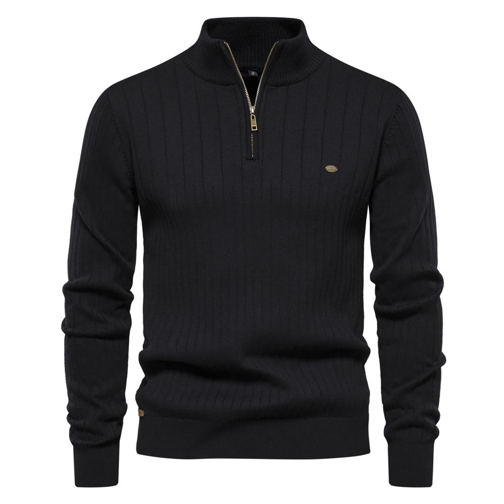AIOPESON Men Fashion 2023 Nieuwe Herfst Rits Trui Truien voor Mannen Hoge Kwaliteit Warme Winter Stand Kraag Katoenen Gebreide Trui Mannen XL 85-95 kg