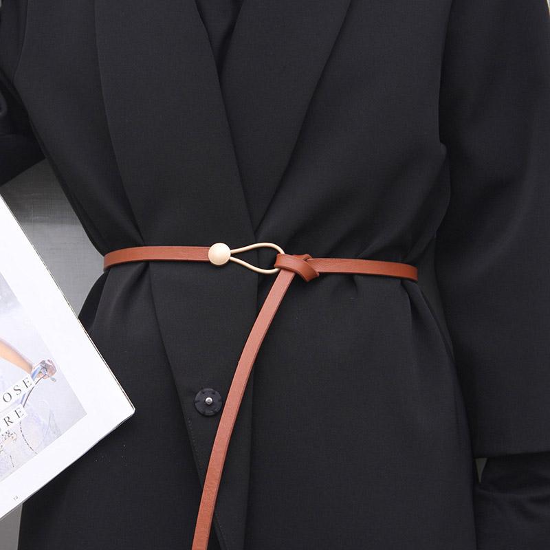 R&N Fashion 2 Creatieve gespriemen voor dames Pu-leer Dunne tailleriem Mode Camle zwarte tailleband voor rokkostuum