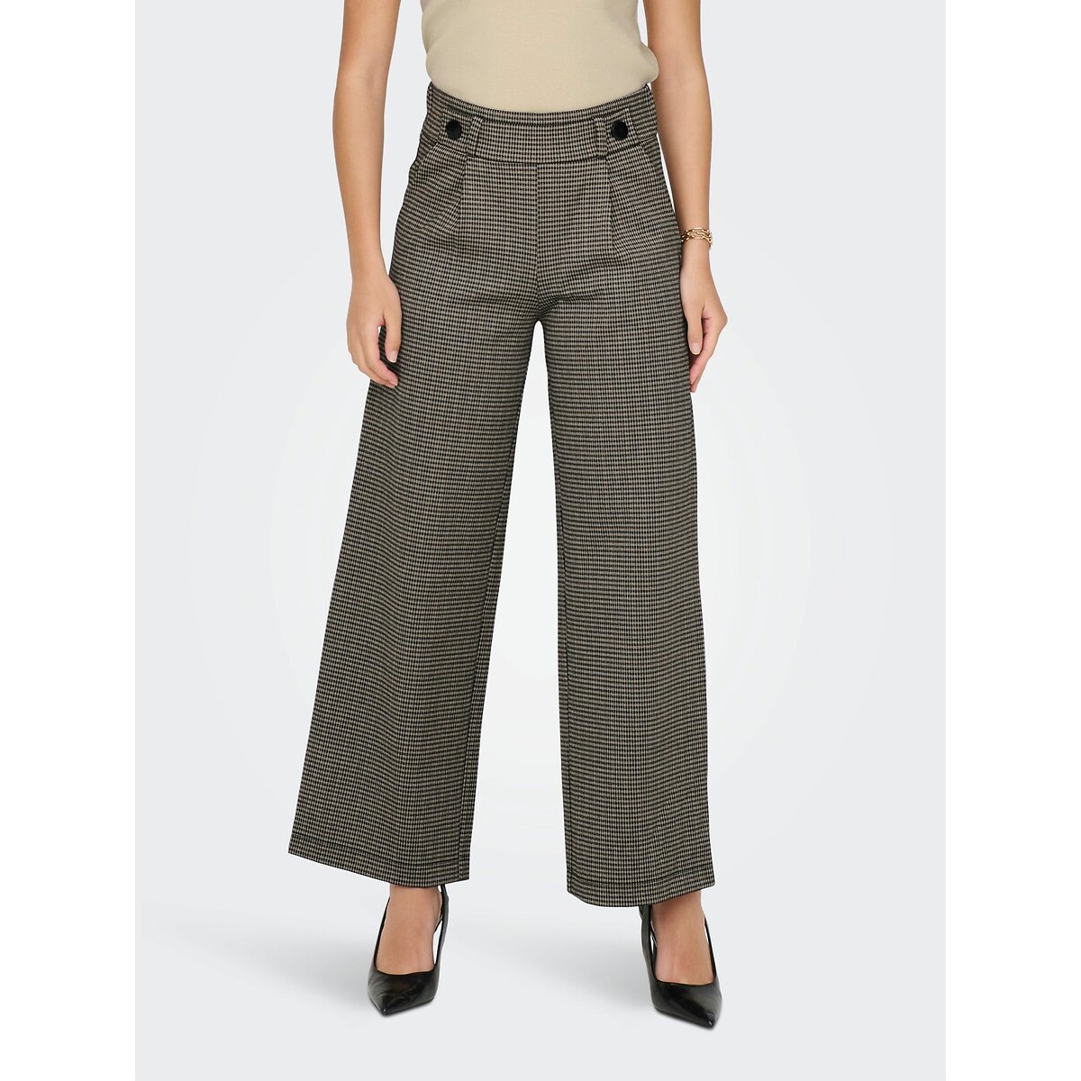 JDY Pantalon GEGGO MIA LONG CHECK PANT JRS NOOS