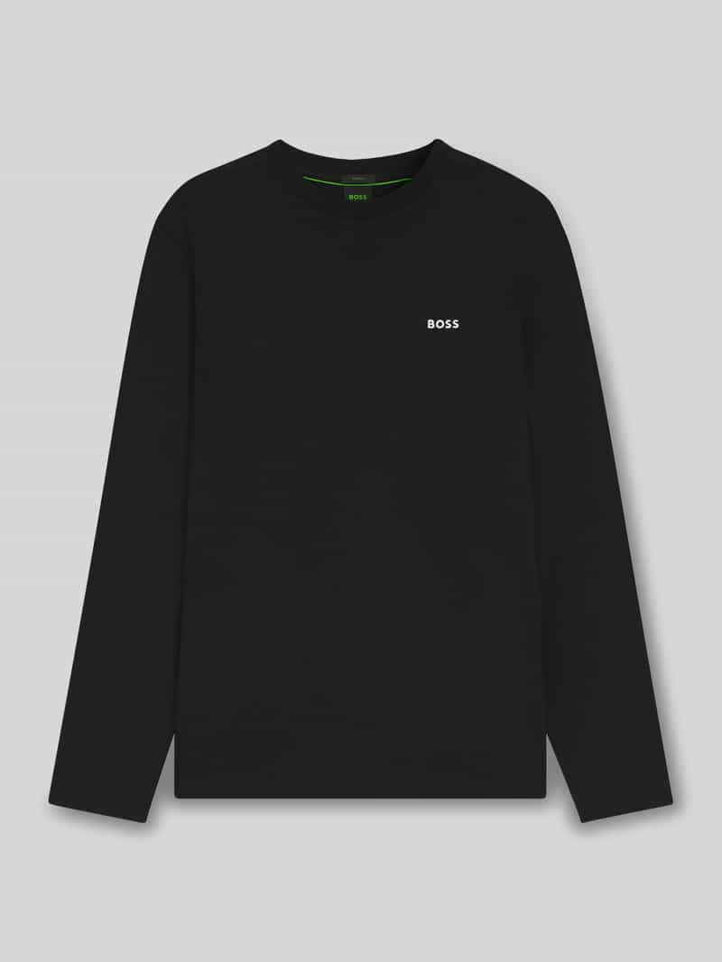 BOSS GREEN Shirt met lange mouwen Tee Long met een ronde hals