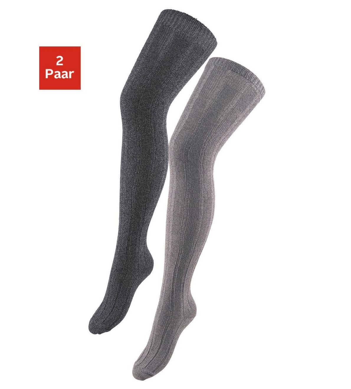 Overknees in mêleekwaliteit (set, 2 paar)