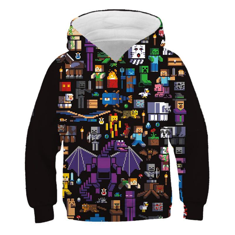 MINISO 2025 Nieuwe Minecraft Pop Hoodies Kinderen T Hoodie Kawaii Zombie Cartoon Jongens en Meisjes Tops Kleding 4 5 6 7 8 9-14 Jaar Oud 5-6 Years