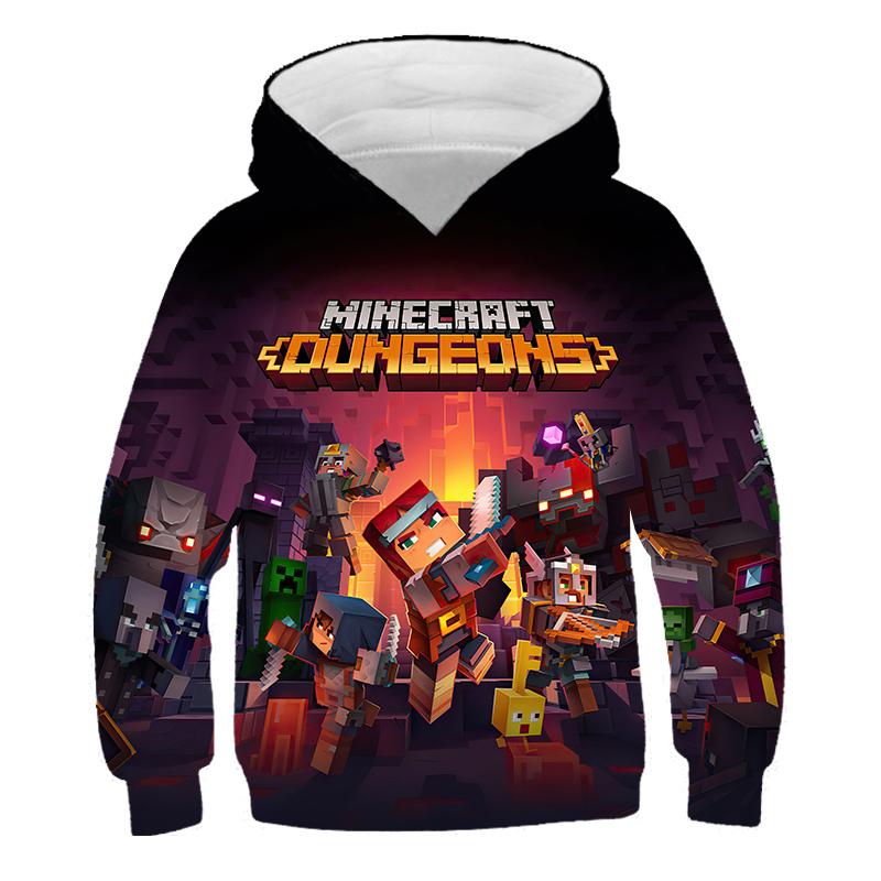 MINISO 2025 Nieuwe Minecraft Pop Hoodies Kinderen T Hoodie Kawaii Zombie Cartoon Jongens en Meisjes Tops Kleding 4 5 6 7 8 9-14 Jaar Oud 7-8 Years
