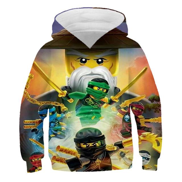 MINISO 2025 Kids Ninjago Hoodies 3D Casual Print Pullover Kids Teen Boys Girls Kids Toddler Sweatshirts Toddler Tops 4-14 Years Old 7-8 Years