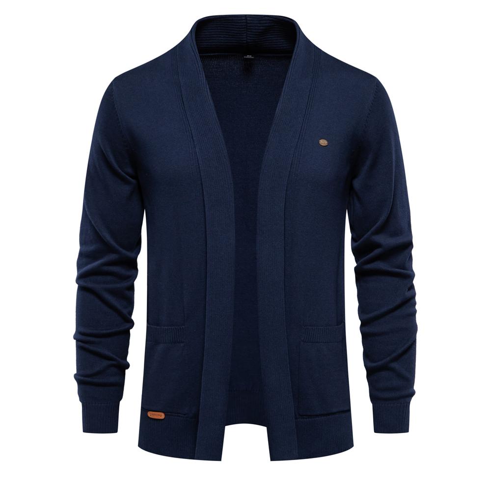 AIOPESON Men Fashion 2023 Nieuwe Winter Katoenen Vest voor Mannen Kwaliteit Heren Trui Mode Turn Down Kraag Gebreide Truien voor Mannen S 55-65 kg