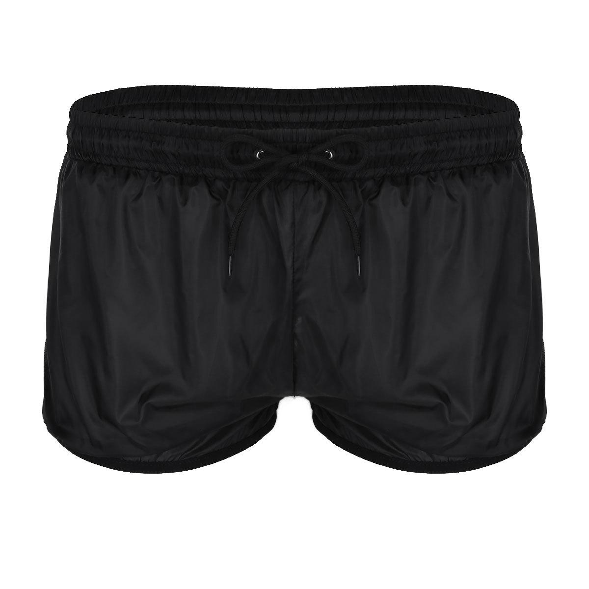 IEFiEL 2 Doorzichtige elastische zwembroek voor heren Boardshorts Ondergoed voor heren XL zwart