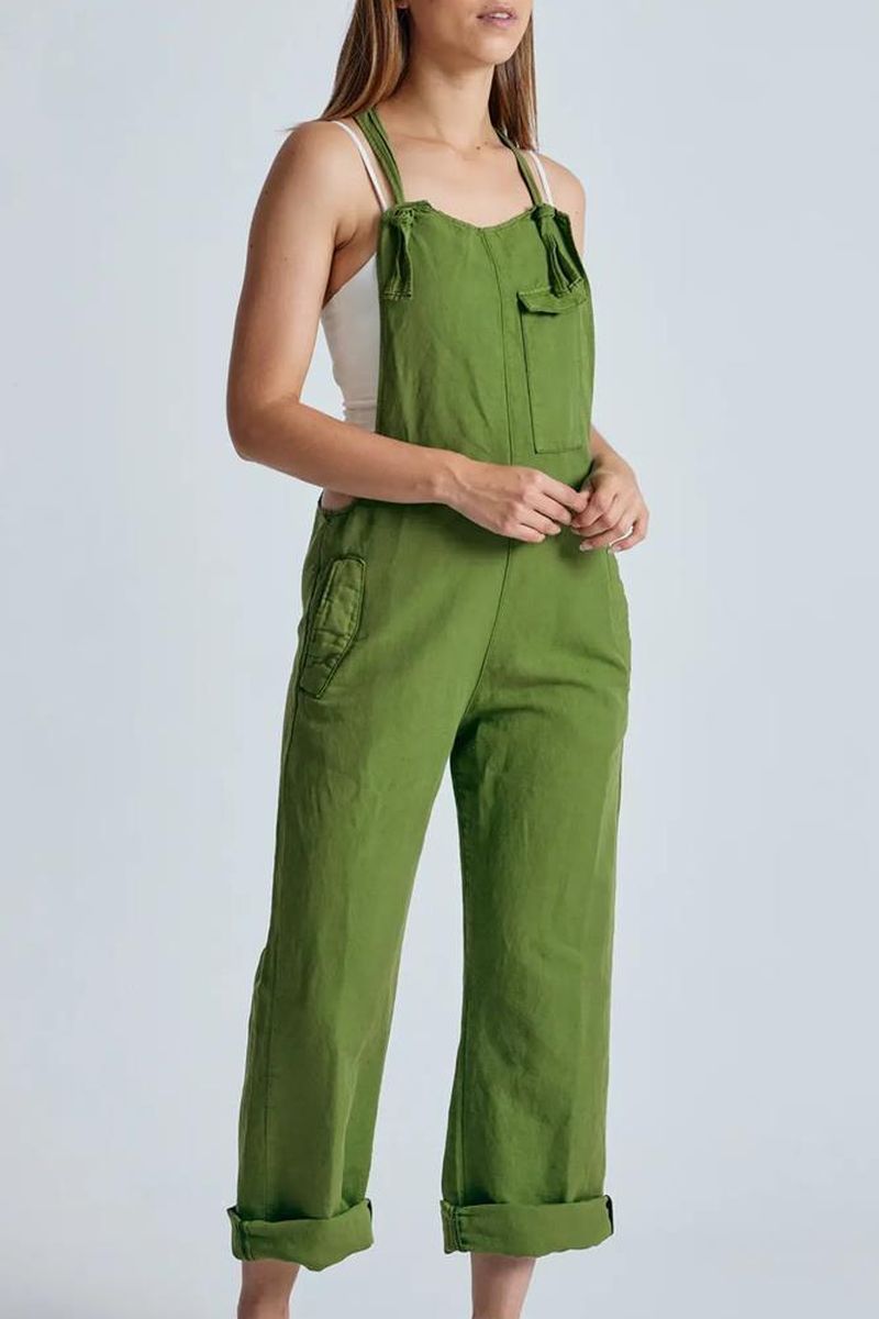 Flax and Loom Damen vegan Latzhose Leinen Mary Lou FrÃ¼hlingsgrÃ¼n