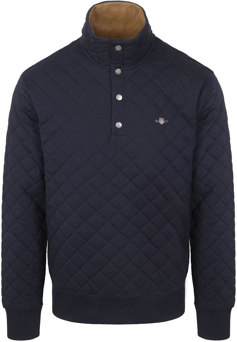 Gant Quilted Mocker Pullover Navy