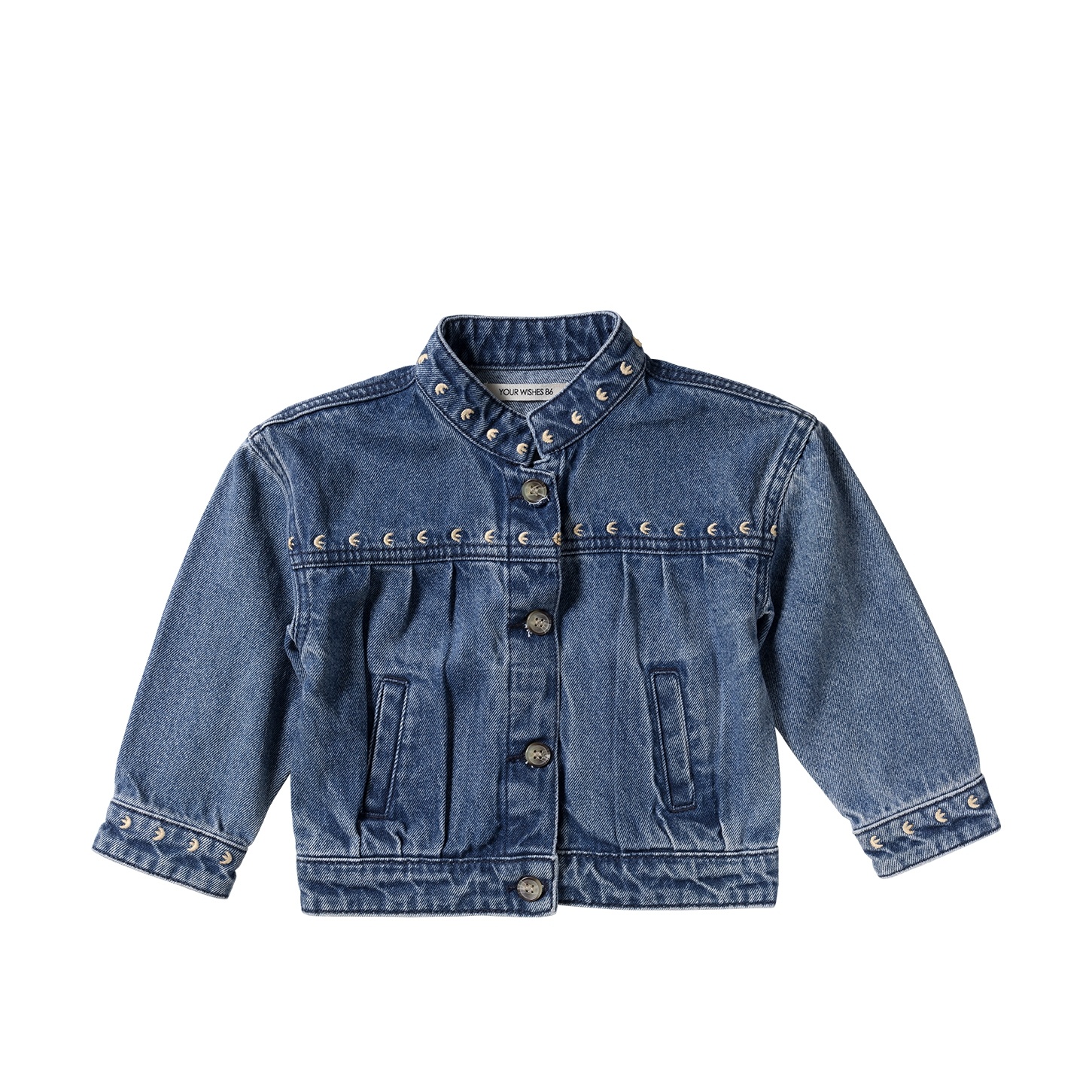 Your wishes winter jas meisjes - blauw - denim, bloem