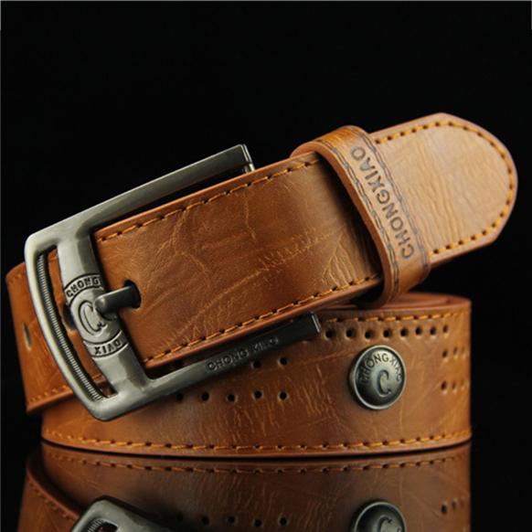BeguilingFS Retro mode gesp riem casual klinknagel wilde broek riem One Size kameel