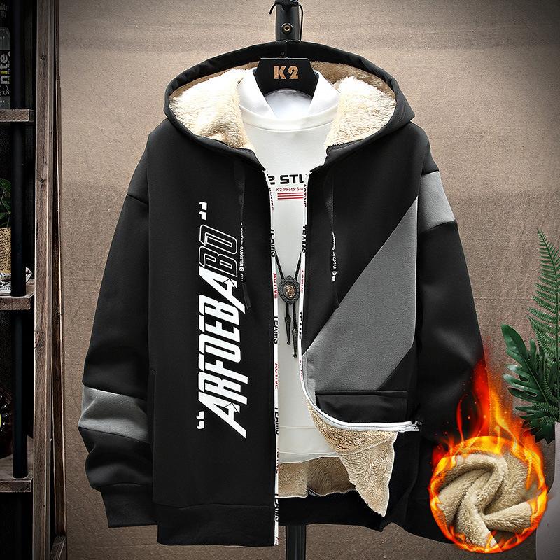 Smiling Men Clothing C Jas van lamswol en dikke wol, sporttop voor heren, warme hoodie XXXXL